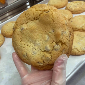 Colossal Caramel Chocolate Chip Cookies
